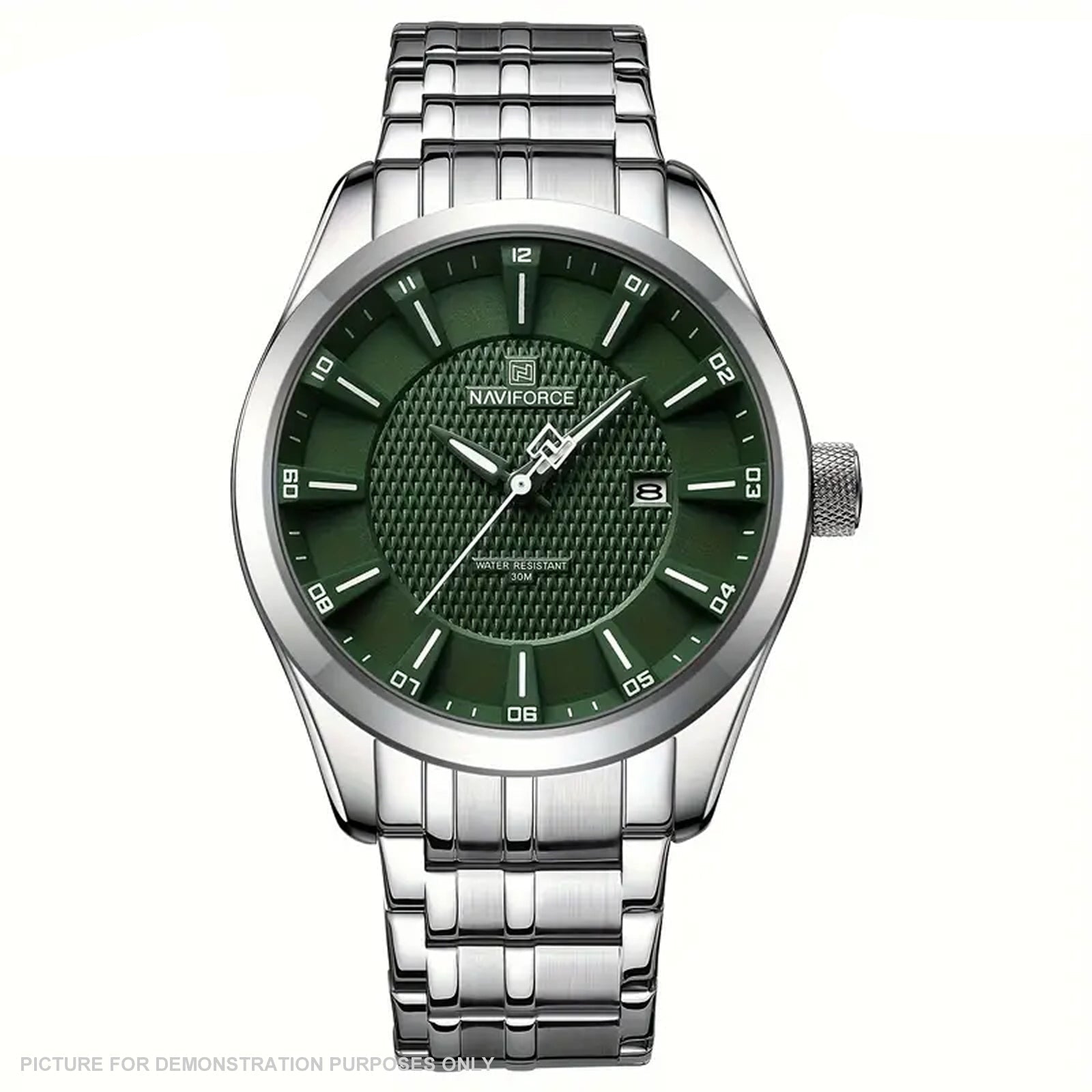 NAVIFORCE NF8032 Sports Watch - Stainless Steel with Green Dial